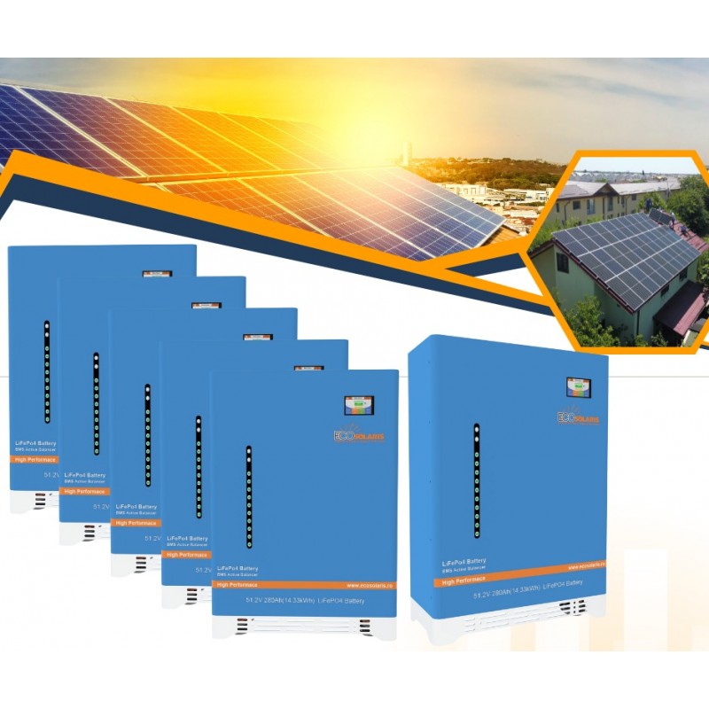 Pachet Acumulatori fotovoltaice 90kWh Low Voltage Ecosolaris LifePo4 Pachet Acumulatori fotovoltaice 90kWh Low Voltage Ecosolaris LifePo4 - Panouri Fotovoltaice